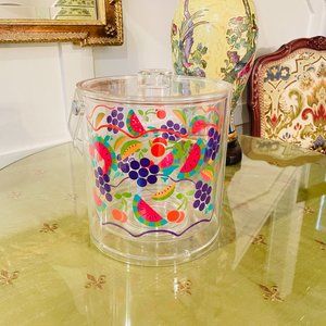 Y2K Leahy Designs Ice Bucket with Fruit Design 8"x 7.5" including handle